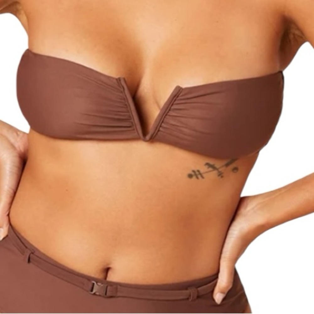 Andie The Scala‎ Top Bikini Separate Color Espresso Brown Style AT169 Size S